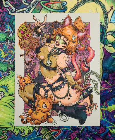 "GOTH KITTY V" Screenprint