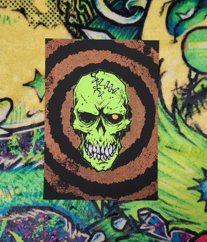 "GREEN SKULL V" Screenprint